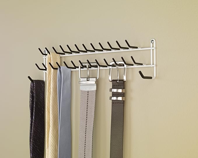 ClosetMaid Epoxy coated steel 8051 Tie and Belt Rack, White, 3.5
