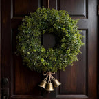 Hiptree 18 Inch Boxwood Wreath for Front Door-Artificial Spring Greenery Indoor Outdoor Wreaths Decorations, Farmhouse Wall Decor-Wedding,Summer, Fall, Winter,Easter, Green All Year Round,DIY Wreaths