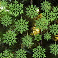 36pcs Christmas Lime Green Snowflake Ornaments，Plastic Lime Green Snow Flakes Hanging Ornaments for Christmas Tree Decor Winter Wonderland Frozen Birthday Party Holiday Home Decor Craft Snowflake