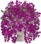 33.5" Bougainvillea Artificial Flowers Fake Purple Flowers, UV Resistant Long Sprays Artificial Bougainvillea Flowers for Indoor & Outdoor Decor, 3PCS Faux Hanging Flower for Home Room Wedding Porch