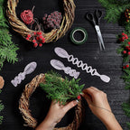 6 Pcs Christmas Wreath Holder Ties - 8.5" Adhesive Silicone Straps - Stretchable Hangers for Garland Mantle Stairways Decoration