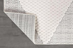 Modern Micro Loop Indoor Runner Rugs for Living Room Bedroom Kitchen Geometric Triangle White 2x7 Luxury Durable Low and High Pile Non-Shedding Stain Resistant Soft Area Carpet 2 x 7
