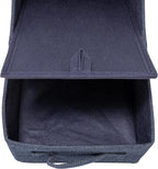 Collapsible Cotton Blend Rectangular Storage Drawer with Handle, Set of 2, Denim