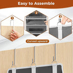 5-Tier Over The Door Storage Organizer with 10 Side Mesh Pockets, 48 lbs Load Capacity, 3 Hooks Design, Door Hanging Organizer with Clear Windows for Bathroom, Bedroom, Nursery, Kitchen-Grey