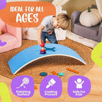 Ultimate Wooden Wobble Balance Board for Kids by bagacootha – Wooden Toddler Toys & Kids Rocker for Endless Play & Imagination | 32" Wobble Balance Board with Felt Base.