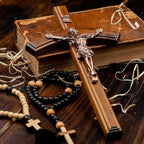 Woodvio - Handmade wooden wall cross, Pope's cross, Catholic crucifix
