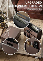 ABC life Magazine Holder Magazine Rack Floor, Stable Foldable PU Leather Newspaper Book Storage Basket Box, Upgraded Magazine File Folder Organizer Free Standing, for Living Room Home Office - Brown