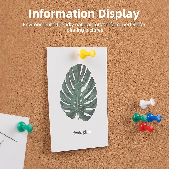 Extra Large Cork Bulletin Board 60" X 36", Silver Aluminum Framed 5'x3' Corkboard for Wall, Wall Mounted Notice Pin Board with 18 Push Pins for School, Home & Office