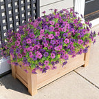 Artificial Fake Mums Flowers for Outdoor Spring Decor, 12 Bundles Faux Flowers Plants Silk Daisy for Planter Pot Colorful UV Resistant Look Real for Front Door Porch Patio Outside Yard(Light Purple)