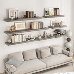 RICHFOCUS 48Inch Floating Shelves for Wall 2 Pack Shelves for Bedroom|Kitchen|Bathroom Wall Mounted Rustic Wood Floating Shelf with Invisible Brackets for Books|Storage|Decor, Grey