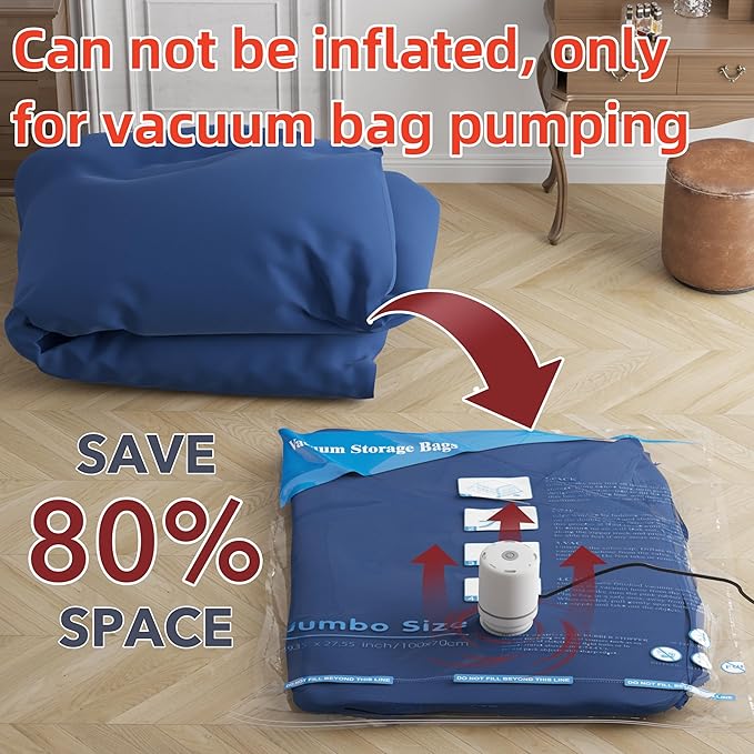 Electric Air Pump for Vacuum Storage Bags，Suitable for MEIQIHOME brand vacuum bags only.