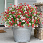 Artificial Fake Flowers Plants for Outdoor Spring Summer Decor, 12 Bundles Faux Silk Flowers for Outdoor Outside Planter Colorful Daisy UV Resistant Look Real for Front Door Porch Patio Yard