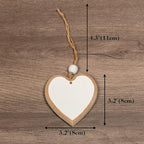 Sun&Beam Heart-Shaped Wooden Decorative Hanging Handmade Hearts Ornaments for Wedding Party Valentine Christmas Home Decoration Car Décor (B-#3, 1Pcs)
