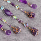 Amethyst Crystal Dream Catchers Purple Dream Catcher Wall Window Hangings Crystal Sun Catchers Prism Hanging Bedroom Home Decor Gifts for Girls Boys Adults