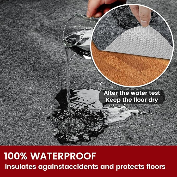 Waterproof Rug Pad, 2x20 ft Area Rug Non-Slip Carpet Pad, Non-Slip Rug Pads for All Floors and Finishes, Felt Pad for Hardwood Floors, Keeps Carpets in Place Soft and Safe