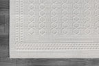 Micro Loop Indoor Rug White 9x12 Boho Geometric Neutral Area Rugs for Living Room Soft Luxury Modern Low and High Pile Durable Stain Resistant Non-Shedding Indoor Area Carpet 9 x 12