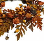 WreathDream 20 inch Fall Wreath Autumn Oak Leaves Wreath with Cape Gooseberry,Oak Leaf,Acorn,Berry,Pine Cone for Front Door Farmhouse Indoor Outdoor Festival Home Decor
