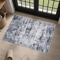 Washable Area Rug 2x3 Entryway Rug: Washable Modern Abstract Soft Thin Rug Indoor Floor No Slip Stain Resistant Carpet for Bedroom Dining Room Farmhouse Nursery Home Office - Grey