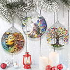 Jocidea Fairy Ornament - Stained Glass Hanging Decor - Christmas Tree Decor - Gift for Friends & Sisters