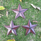 3.8 Inch Barn Star Texas Stars Art-Metal Star for Outside Rustic Vintage Western Country Home Farmhouse Wall/Door Decor, Set of 12(Matte Burgundy)…