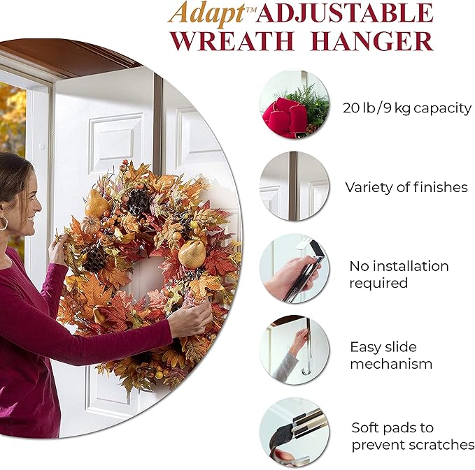 Haute Decor Adjustable Length Wreath Hanger - 20 Lb. Capacity