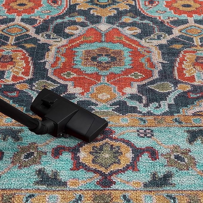 Keen Home Design 9x12 Rug - Machine Washable Area Rug with Non-Slip Backing, Ideal for Living Room, Dining Room, Bedroom - Vintage, Easy Clean, Durable, Low Pile Rug - (9' x 12')