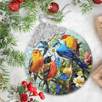 Birds on Branches Stained Glass Orament - Christmas Ornament - Christmas Decorations for Tree - Holiday Present ldeas - Gift Exchange