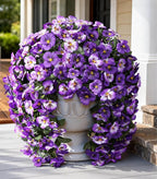 HyeFlora Artificial Flowers for Outdoors 2pcs Faux Silk Pansy Vines Lush UV Resistant Fake Hanging Flower Plants for Outside Porch Yard Patio Window Box (Mix Purple)