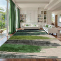 Ciicool Modern Abstract Green Rug for Living Room, 10'x14' Machine Washable Area Rug Non-Slip Rug, Low-Pile Contemporary Indoor Dining Floor Carpet for Bedroom Office Under Table Home Decor