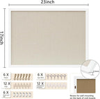 DAHAPYBOO Cork Board with Linen White 2Pack,Bulletin Board 23"x17" Hanging Corkboards for Office Home School Message Board or Vision Board Decoration.