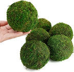 Decorative Moss Balls Set - Fake Moss Balls for Bowl Fillers, Centerpiece Decor, Home Decor, Vase Filler, Wedding Decor, Table Arrangement, Coffee Accents, DIY Crafts (Large - 3.2"-Set of 6)