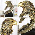 H&W Golden Bald Eagle Figurines - The USA's National Emblem - Resin Statue Decoration for Home/Study/Living Room, Great Collectible Figurines, Best Gift for The Man, Golden (HH17-D4)