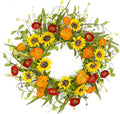 WreathDream Spring Summer Wreaths for Front Door Sunflower Wreath with Yellow Sunflower for Front Door Indoor Outdoor Farmhouse Home Wall Window Festival Wedding Decor