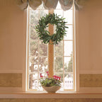 AMF0RESJ 20 inches Artificial Green Olive Wreath Greenery Wreath with Olive Leaves, Bean for Front Door Indoor Outdoor Farmhouse Home Wall Window Festival Wedding Decor, White Gift Box Included