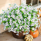 Artificial Flowers for Outdoors Daisy 12 Bundles for Home Decoration, Faux Flower Fake Plants Outside Decoration with Eucalyptus UV Resistant for Planter Porch Patio Yard Garden White