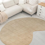 JONATHAN Y Bean Grid Handwoven Wool Beige/Light Brown Shaped Indoor Area Rug, 6x9, Modern, Plaid, Easy-Cleaning for Living Room, Bedroom, Kitchen, Pet Friendly, Non-Shedding (GST104A-6)