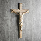 BC Catholic Crucifix Wall Cross, 12" H Jesus Christ Home Decor for Easter, Religious Devout Gift, Wood Carve Looking, Hand Painted by Buildclassic