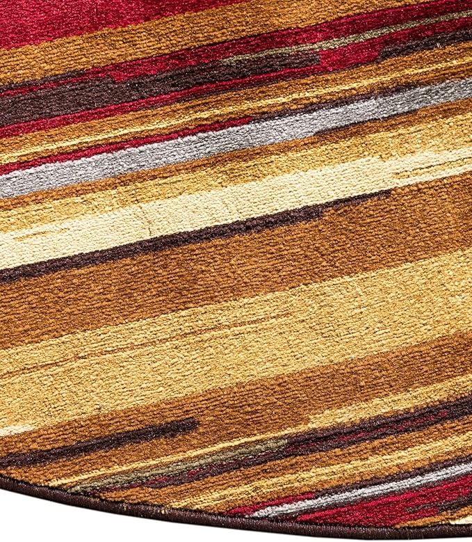 Unique Loom Barista Collection Area Rug - Icatu (7' 10" x 10' Oval, Beige/Brown)
