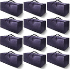 12 Pack Heavy Duty Extra Large Moving Bags W/Backpack Straps - Strong Handles & Zippers, Storage Totes For Space Saving, Fold Flat, Alternative to Moving Box and Storage Bin, Blue