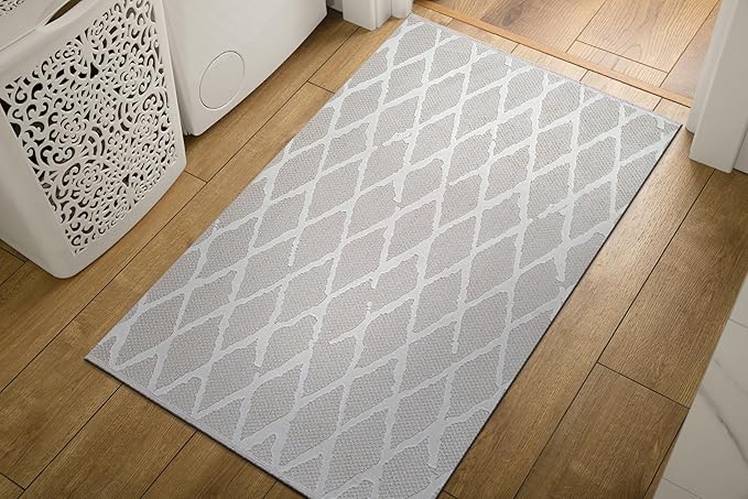 Modern Indoor Rug Diamond 2x3 Area Rugs for Living Room Luxury Kitchen Bedroom Durable Soft Geometric Durable Low and High Pile Stain Resistant Non Shedding Area Carpet 2x3
