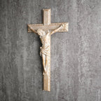 BC Catholic Crucifix Wall Cross, 12" H Jesus Christ Home Decor for Easter, Religious Devout Gift, Wood Carve Looking, Hand Painted by Buildclassic