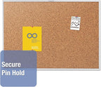 Quartet Cork Bulletin Board 72"W x 48"H Pin Board, Silver Aluminum Frame (2307)