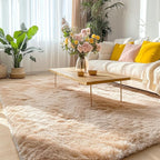 OLANLY 5x11 Machine Washable Large Area Rugs for Living Room, Bedroom, Soft Fluffy Shaggy Bedside Rug, Indoor Floor Carpet for Kids Girls and Boys, Dorms, Nursery, Home Decor Aesthetic, Beige