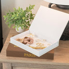 Decorative Books with Storage (Dark Brown/Beige) – Set of 2 Faux Linen Book Boxes with Gold Stamped Covers – Enhance Your Coffee Table, Bookshelf – Hidden Storage for Photos, Keepsakes, and Jewelry