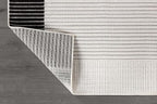 Modern Micro Loop Indoor Runner Rugs for Living Room Bedroom Kitchen Geometric Striped Black-White 2x7 Luxury Durable Low and High Pile Non-Shedding Stain Resistant Soft Area Carpet 2 x 7