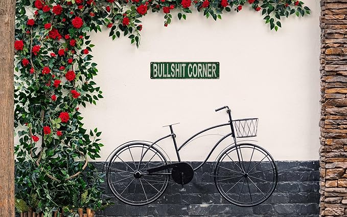 Bullshit Corner Vintage Metal Sign 4x16 In Vintage Decorative Plaque Wall Hanging Indoor & Outdoor