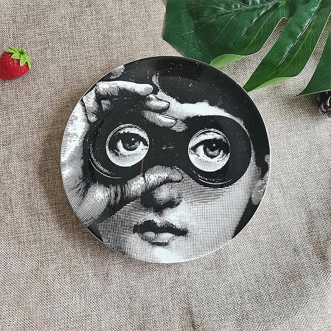 Decorative Plates Handmade Ceramic Ornament for Home&Office Wall Decors (with Hanger) (F2)