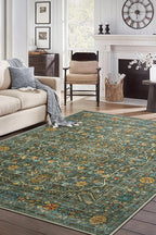 Keen Home Design 4x6 Rug - Machine Washable Area Rug with Non-Slip Backing, Ideal for Living Room, Dining Room, Bedroom - Vintage, Easy Clean, Durable, Low Pile Rug - (4' x 6')