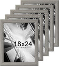 KTKDE Studio Gallery 18x24 Select Poster Frame Set of 5, Grey Wooden frames Display Poster, Posters & Art Prints for Artwork Wall Vertical or Horizontal Display best gift