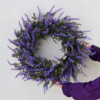 26" Purple Lavender and Eucalyptus Wreath - Artificial Farmhouse Front Door Decor for Porch, Window, Wall | Spring, Summer, Fall Home Decor Gift